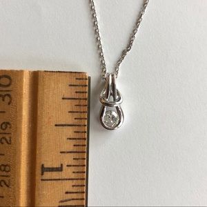 14K white gold diamond or white sapphire necklace